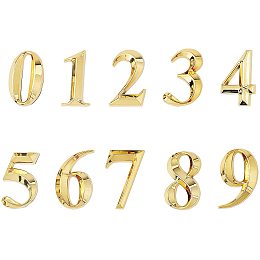 Gorgecraft Plastic & PVC Number Sign Labels, Gold, 8: 50.5x31.5x8mm, 10pcs/set