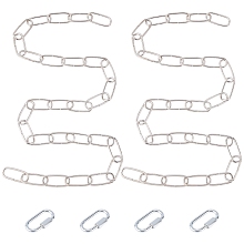 DIY Necklaces Making Kits, include Iron Cable Chains, Lamp Lifting Chain and Iron Rock Climbing Carabiners, Platinum, Rock Climbing Carabiners: 42.5x22.5x7.5mm, Inner Diameter: 35x9.5mm, 4pcs/set