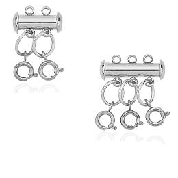 Unicraftale 304 Stainless Steel Clasps Sets, include Slide Lock Clasps & Open Jump Rings & Smooth Surface Spring Ring Clasps, Stainless Steel Color