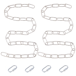 DIY Necklaces Making Kits, include Iron Cable Chains, Lamp Lifting Chain and Iron Rock Climbing Carabiners, Platinum, Rock Climbing Carabiners: 42.5x22.5x7.5mm, Inner Diameter: 35x9.5mm, 4pcs/set