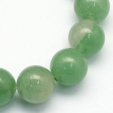 ARRICRAFT Natural Green Aventurine Round Beads Strands, 6.5mm, Hole: 1mm, about 63pcs/strand, 15.5 inches