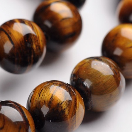 ARRICRAFT Round Natural Tiger Eye Gemstone Bead Strands, 12mm, Hole: 1mm, about 33pcs/strand, 14.9 inches