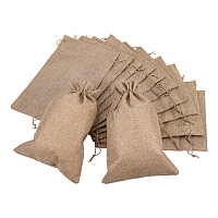 BENECREAT Burlap Packing Pouches Drawstring Bags, for Christmas, Wedding Party and DIY Craft Packing, Dark Khaki, 30x20cm