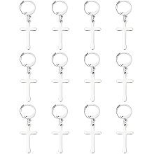 Unicraftale DIY 304 Stainless Steel Earring Making, with Cross Pendants & Leverback Earring Findings & Jump Ring, Stainless Steel Color, 14.5x12x2mm, Hole: 1mm; pin: 0.5x0.7mm, 30pcs/box