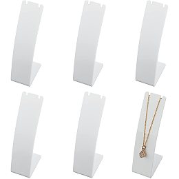 FINGERINSPIRE Acrylic Necklace Displays, White, 4.35x2.95x10.95cm