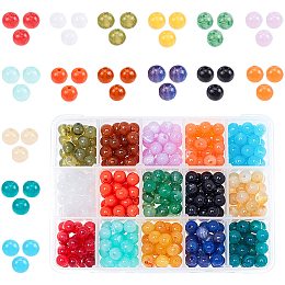 PandaHall Elite 15 Color 8mm Round Imitation Gemstone Acrylic Beads Assortment Lot for Jewelry Making, about 450pcs/box