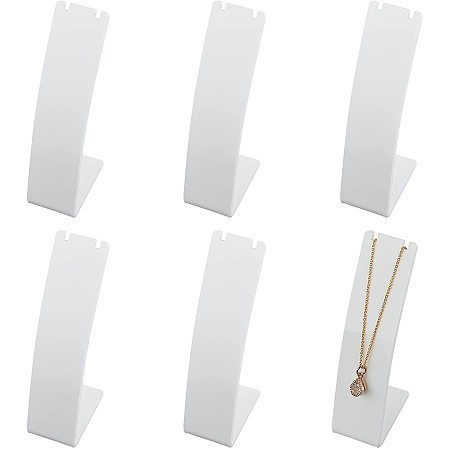 FINGERINSPIRE Acrylic Necklace Displays, White, 4.35x2.95x10.95cm