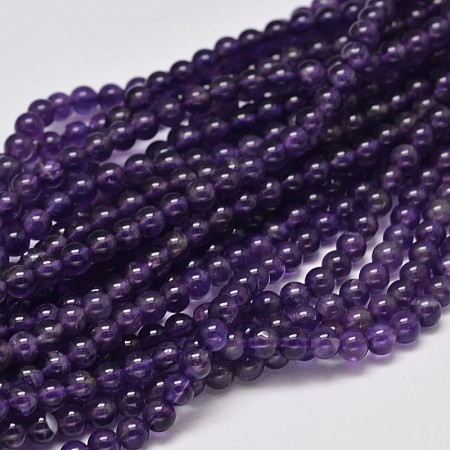 Arricraft Round Grade A Natural Amethyst Bead Strands, 4mm, Hole: 0.8mm, about 90~98pcs/strand, 15.5 inches