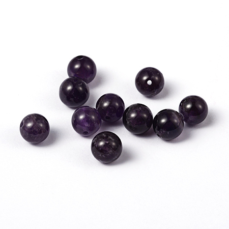 Arricraft Natural Amethyst Round Beads, 8mm, Hole: 1mm