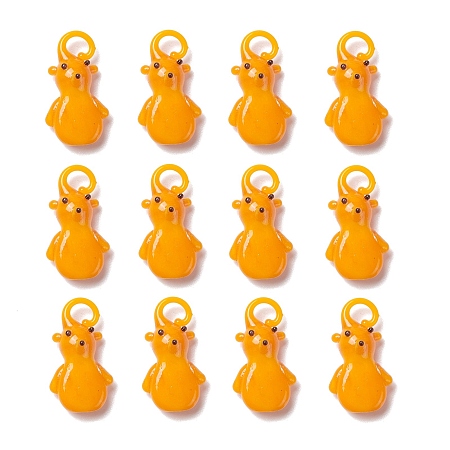 ARRICRAFT Handmade Lampwork Glass Pendants, Bears, Dark Orange, 22~26x12~16x8~10mm, Hole: 1.5~2.5mm