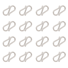 Unicraftale 304 Stainless Steel S Hook Clasps, Stainless Steel Color, 12x6x1mm; 200pcs/box