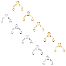 UNICRAFTALE Vacuum Plating 304 Stainless Steel Chandelier Components Links, Arch Shape, Golden & Stainless Steel Color, 8.5x9.5x0.5mm, Hole: 1mm, 2 Colors, 30pcs/color, 60pcs/box