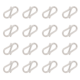 Unicraftale 304 Stainless Steel S Hook Clasps, Stainless Steel Color, 12x6x1mm; 200pcs/box