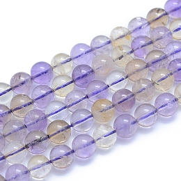 ARRICRAFT Natural Ametrine Beads Strands, Round, Alice Blue, 8~8.5mm, Hole: 0.8mm, about 50pcs/strand, 15.55 inches(39.5cm)