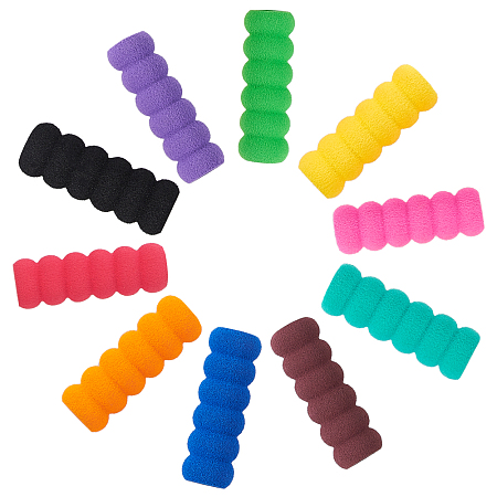 Gorgecraft EVA Foam Pencil Gripper, Pencil Holder, for Kids Students, Mixed Color, 37.5x12.5mm; Inner Diameter: 8mm, 10 Colors, 6pcs/color, 60pcs/set