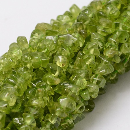 Arricraft Natural Peridot Chip Bead Strands, 3~5x3~5mm, Hole: 1mm, about 32~32.5 inch