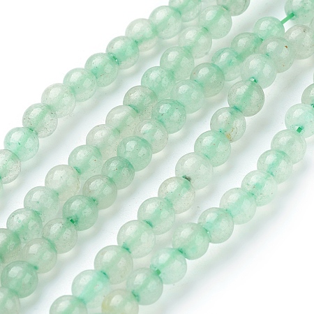 ARRICRAFT Natural Green Aventurine Beads Strands, Round, Light Green, 4mm, Hole: 1mm, about 46pcs/strand, 7.8 inches