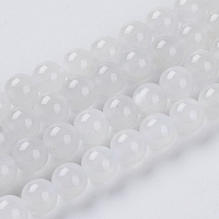 ARRICRAFT Natural Moonstone Beads Strands, Round, White, 6mm, Hole: 1mm