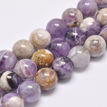 Arricraft Natural Amethyst Beads Strands, Round, 12mm, Hole: 1mm, about 33pcs/strand, 14.8 inches(37.5cm)