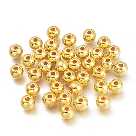 Arricraft CCB Plastic Round Beads, Golden, 6mm, Hole: 1.5mm