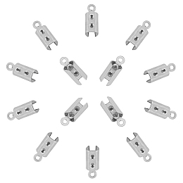 Unicraftale Vacuum Plating 304 Stainless Steel Cord Ends, End Caps, Column, Stainless Steel Color, 10x4mm, Hole: 1mm