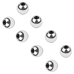 Unicraftale 304 Stainless Steel Spacer Beads, Round, Stainless Steel Color, 4x3mm, Hole: 2mm, 100pcs