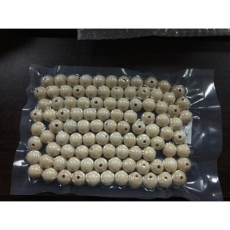Wood Beads, Lead Free, Round, Moccasin, 18~20x17~18mm, Hole: 4~5mm; 100pcs/set