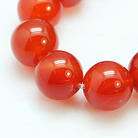 Arricraft Natural Carnelian Beads Strands, Grade A, Dyed, Round, Red, 8mm, Hole: 1mm