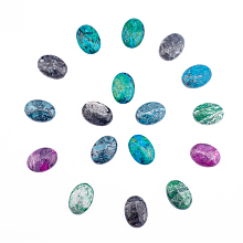 Natural Mixed Gemstone Cabochons, Oval, Dyed, 25x18x7~8mm, 20pcs/box