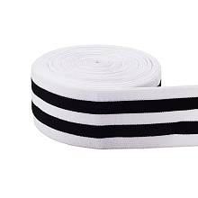 Flat Elastic Band, For Clothing, Garment Accessories, Black & White, 50mm, 5m/roll, 1roll