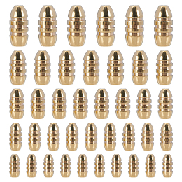 SUPERFINDINGS Brass Grooved Bullet Shape Weights Fishing Sinkers, for Freshwater Saltwater Bass Fishing, Golden, 11.5~21.5x6~10mm, Hole: 1.5~2mm; 52pcs/box