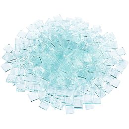 FINGERINSPIRE Transparent Glass Cabochons, Mosaic Tiles, for Home Decoration or DIY Crafts, Square, Clear, 10x10x2.7mm; 280g/box