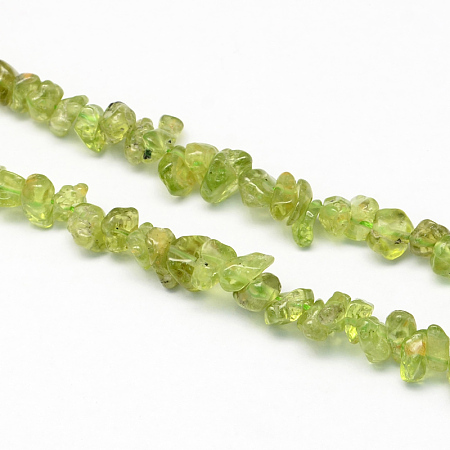 Arricraft Natural Peridot Stone Bead Strands, Chip, 6~9x6~9x2~4mm, Hole: 1mm, about 240pcs/strand, 34.6 inches