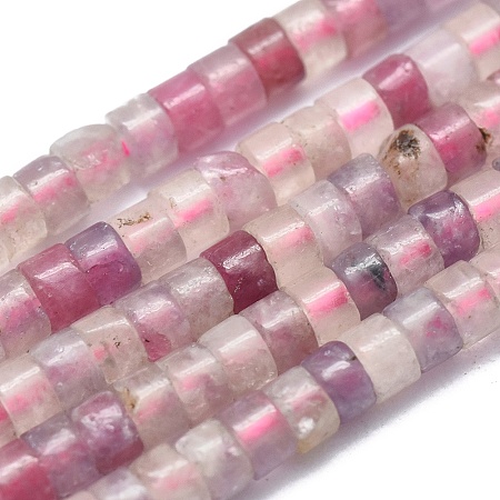 ARRICRAFT Natural Plum Blossom Tourmaline Beads Strands, Flat Round, 3x2mm, Hole: 0.7mm, about 185pcs/strand, 15.35 inches(39cm)