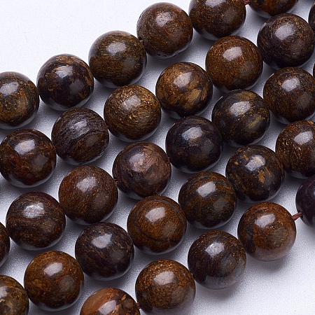 Arricraft Natural Bronzite Beads Strands, Round, 10mm, Hole: 1.2mm, about 38pcs/strand, 15.55 inches