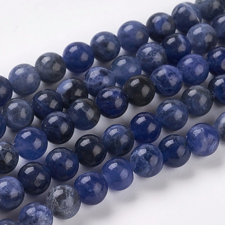 ARRICRAFT Natural Sodalite Beads Strands, Grand A, Round, 6mm, Hole: 0.8mm