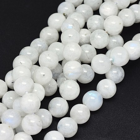 ARRICRAFT Natural Moonstone Beads Strands, Round, 10mm, Hole: 0.8mm, about 40~41pcs/strand, 15.5~16.3 inches(341.5cm)