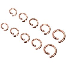 Unicraftale 304 Stainless Steel Jump Rings, Open Jump Rings, with Bead Container, Rose Gold, 6.8x5.2x1.1cm, 250pcs/box