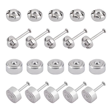 304 Stainless Steel Lapel Pin Backs, Brooch Findings, Stainless Steel Color, 4~5mm, Pin: 0.8mm; 40sets/box
