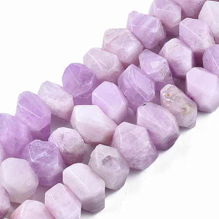 ARRICRAFT Natural Kunzite Beads Strands, Nuggets, Faceted, 10~13x9~11x6~8mm, Hole: 1.2mm, about 26~27pcs/strand, 7.48 inch(19cm)