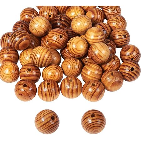 Arricraft 100 pcs 25mm Dyed Natural Wood Spacer Beads Round Polished Ball Wooden Loose Beads for Bracelet Pendants Crafts DIY Jewelry Making, Hole 4.5~6mm