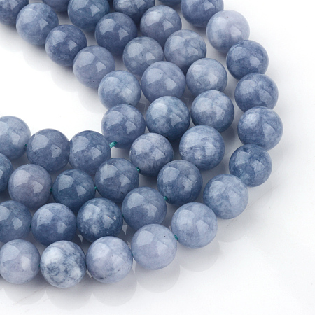 NBEADS 10 Strands Imitation Aquamarine Natural Quartz Beads Gemstone Round Loose Stone Beads for Jewelry Making