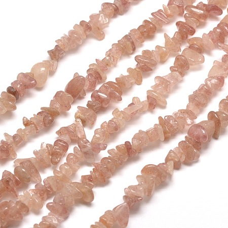 Arricraft Natural Strawberry Quartz Chip Bead Strands, 5~8x5~8mm, Hole: 1mm, about 31.5 inches