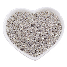 ORNALAND 12/0 Round Glass Seed Beads, Grade A, Iris Round Beads, Silver Plated, 2x1.5mm, Hole: 0.5mm; about 16500pcs/bag