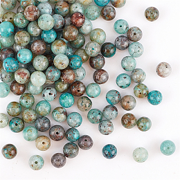 Olycraft Natural Chrysocolla Gemstone Beads Strands, Round, Dyed, 6mm, Hole: 1.2mm