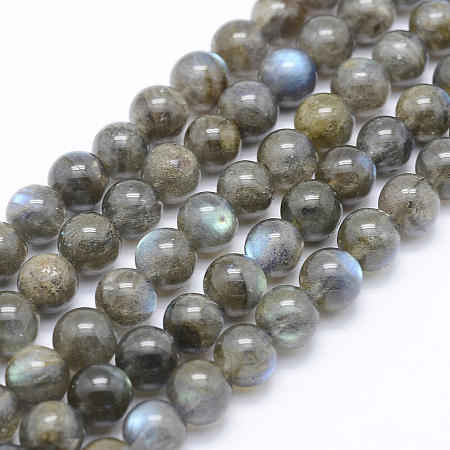 ARRICRAFT Natural Labradorite Beads Strands, Round, 8mm, Hole: 1mm, about 54pcs/strand, 15.7 inches(40cm)