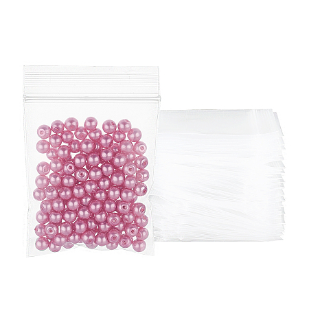 Plastic Zip Lock Bags, Resealable Small Jewelry Storage Bags Self Seal Poly Bags, Top Seal, Rectangle, Clear, 6x4cm; Unilateral Thickness: 0.08mm; about 500pcs/set