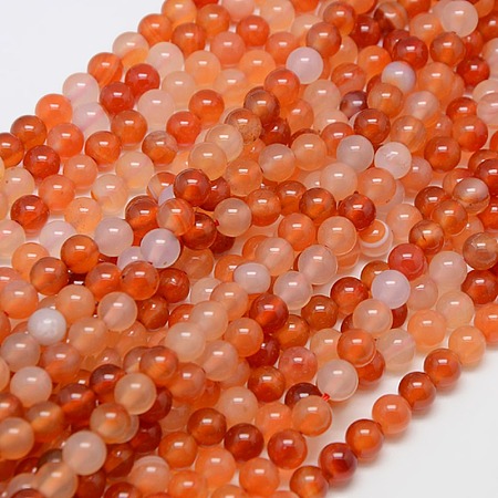 Arricraft Natural Carnelian Beads Strands, Round, 6mm, Hole: 1mm, about 62pcs/strand, 14.5 inches