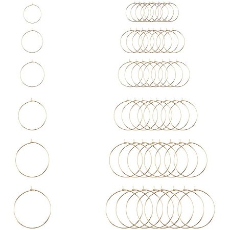 Unicraftale 304 Stainless Steel Wine Glass Charms Rings, Hoop Earring Findings, DIY Material for Basketball Wives Hoop Earrings, Golden, 74x72x17mm; 60pcs/box