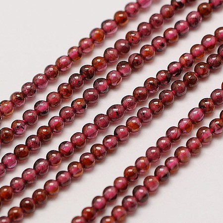 Arricraft Grade AA Natural Gemstone Garnet Round Beads Strands, 2mm, Hole: 0.8mm, about 184pcs/strand, 16 inches